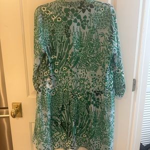 Tuckernuck Half Drop Royal Shirt Dress Green Blue Size M